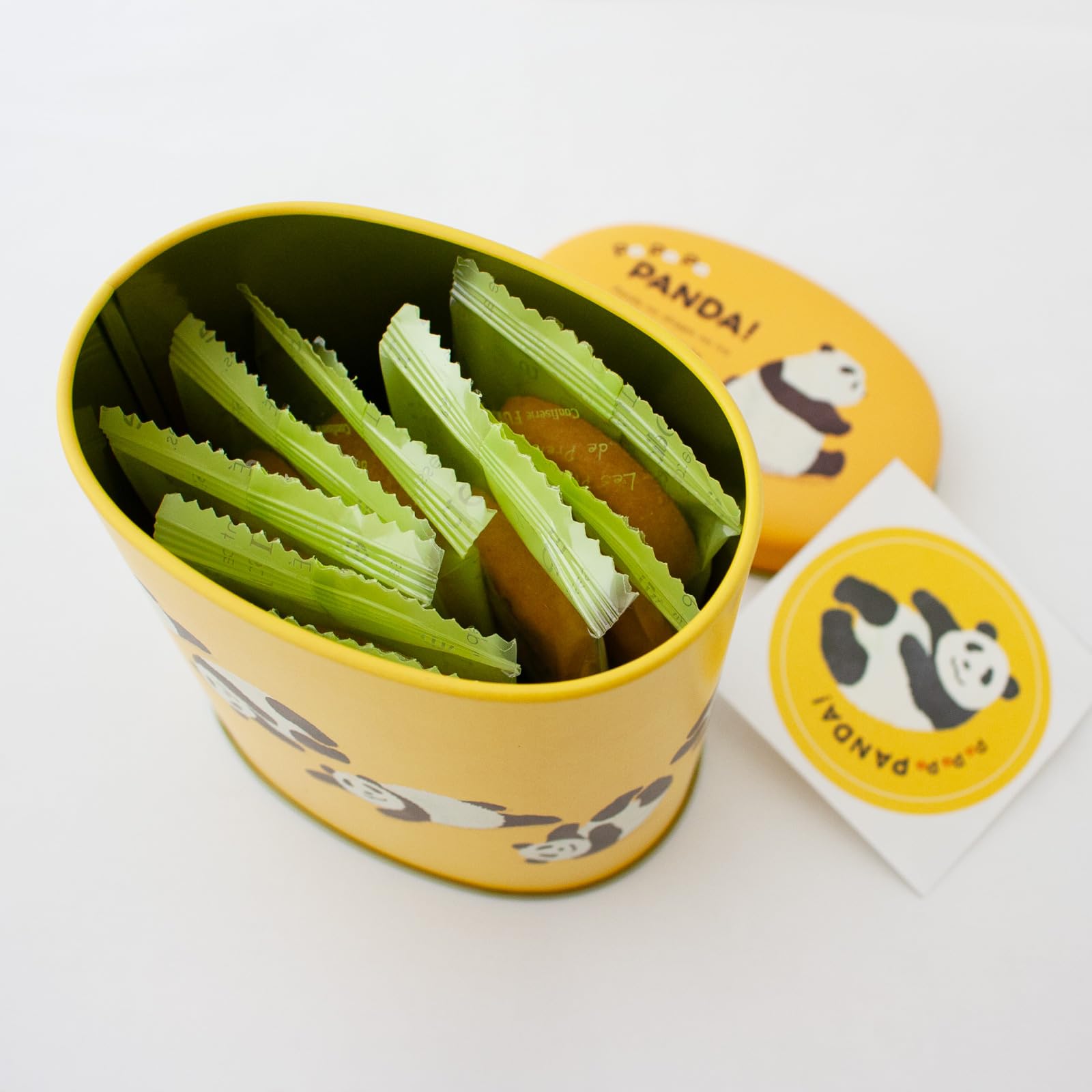 パンダクッキー缶 レトロ ミニチュアパンダ のクッキー缶 パンチャーム