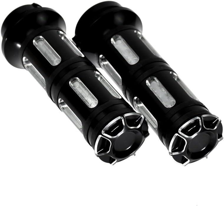 HDBUBALUS Motorcycle 1" 25mm Hand Grip Handlebar CNC Aluminum Handlebar Black Handle Grips Fit for Harley Dyna Softail Touring Custom