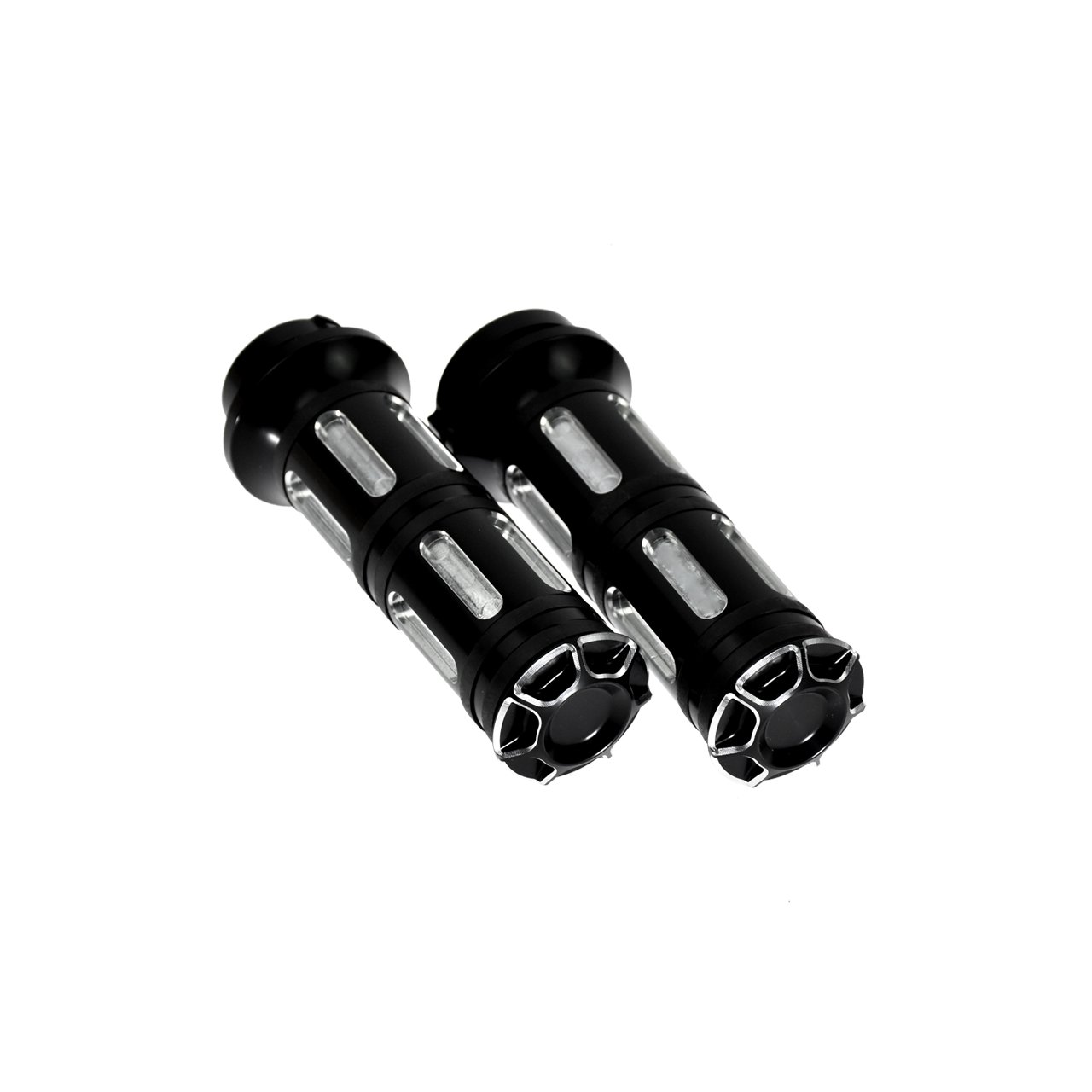 Manubrio con Impugnatura per Moto Da 1 "25 Mm Manubrio In Alluminio Cnc Manopole Nere per Harley Dyna Softail Touring Custom