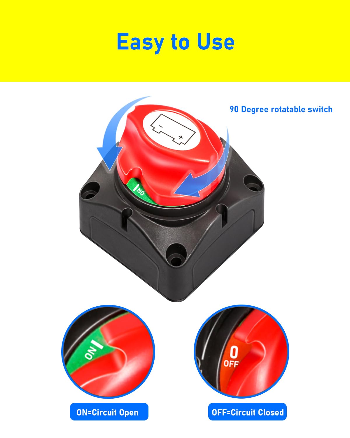 BATTERY SWITCH 12-48V Master Switch Disconnect Isolator For Car Vehicle - View #10