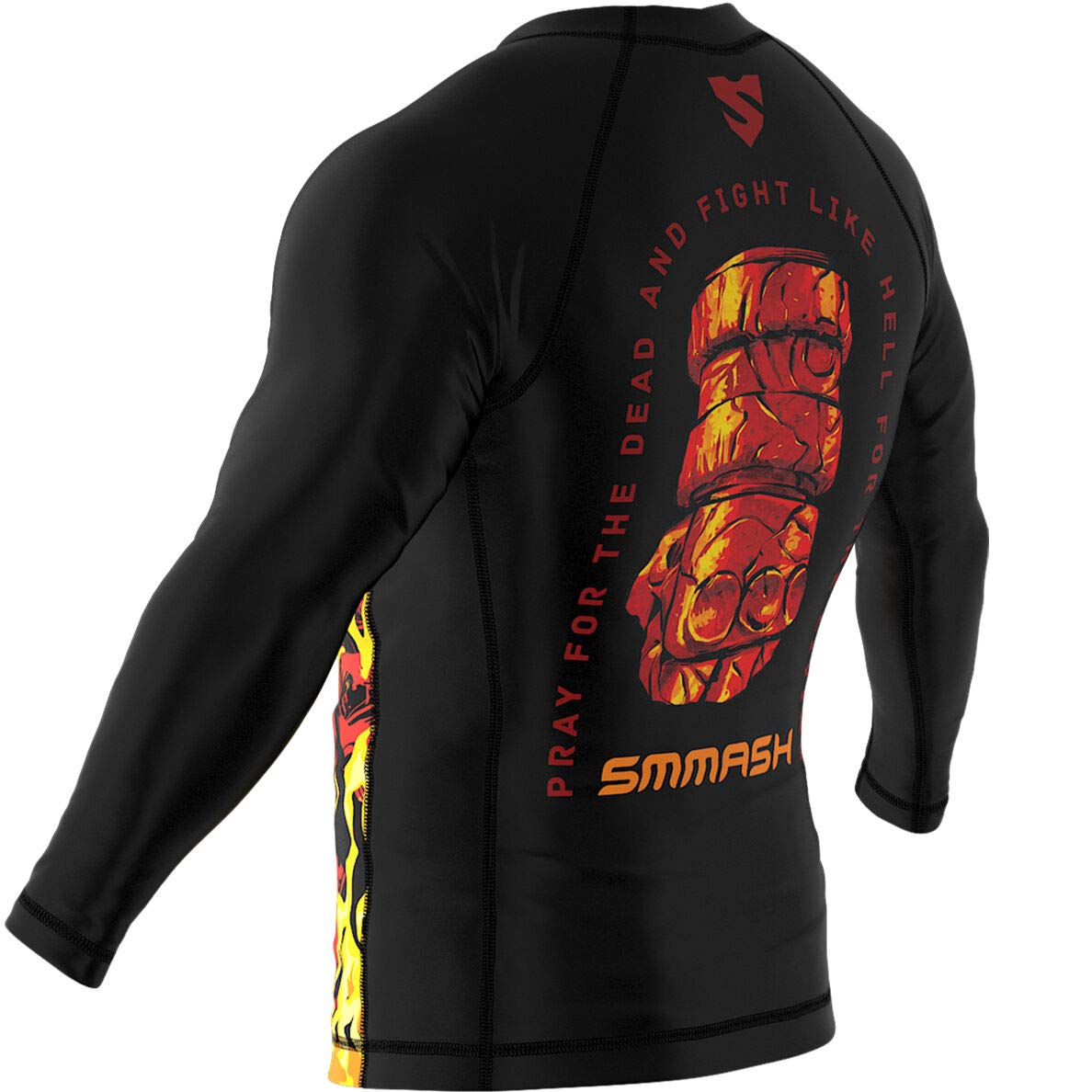 SMMASH Hellion Rashguard Niño Manga Larga, Camisetas para MMA, Artes Marciales, Deportivo Niño Camiseta, Krav Maga, BJJ, K1, Karate, Material Transpirable y Antibacteriano