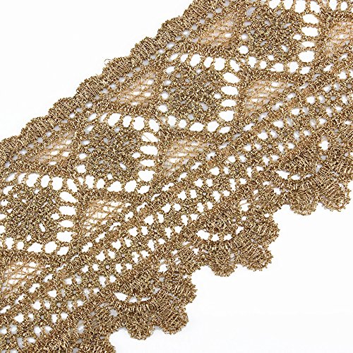 5yards Fashion Gold Metallic Embroidered Lace Crochet Trim Motif Cord Applique Lace Venice Venise Sewing Accessories For Costume T1502