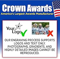 Vista 2 de Crown Awards Placa de madera con logotipo personalizado, placa de madera de metal de 5 x 7 pulgadas personalizada con placa de plata