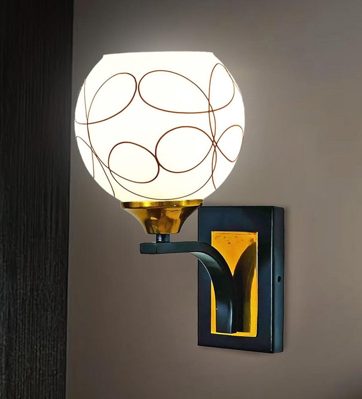Avior Wall Light - Modern Gold & Frosted Glass -10