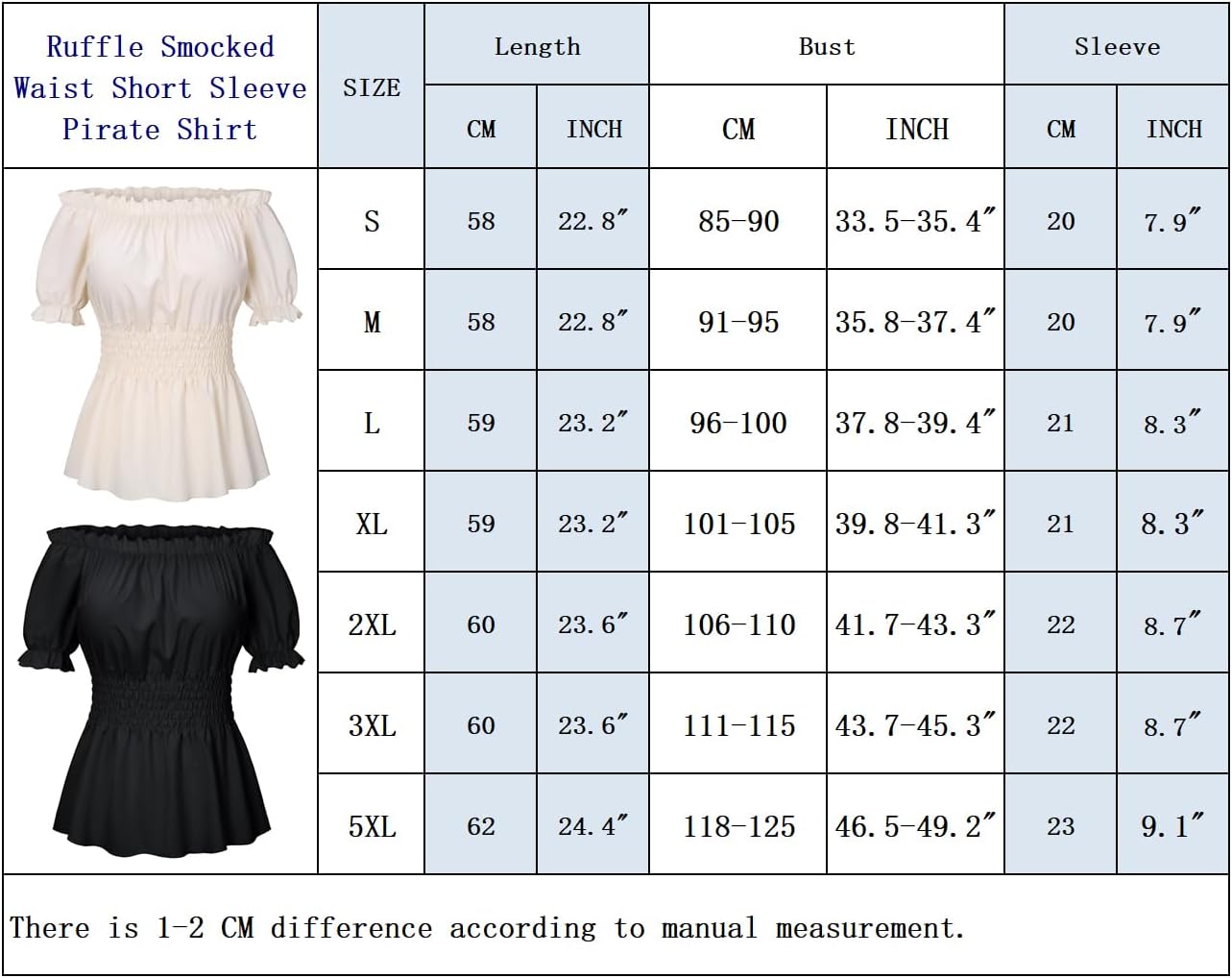 Irtysh Women Renaissance Shirt Pirate Costume Victorian Peasant Steampunk Shirt Halloween Cosplay Costume - Image 4