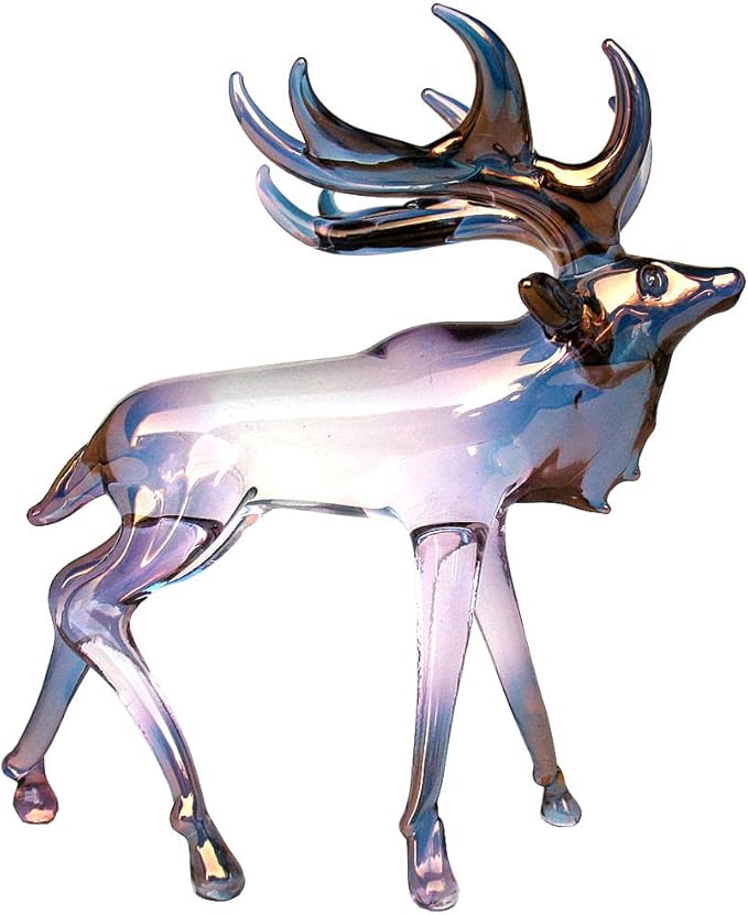 Prochaska Gallery Hand Blown Glass Elk Figurine Collectible Figurines Home & Kitchen