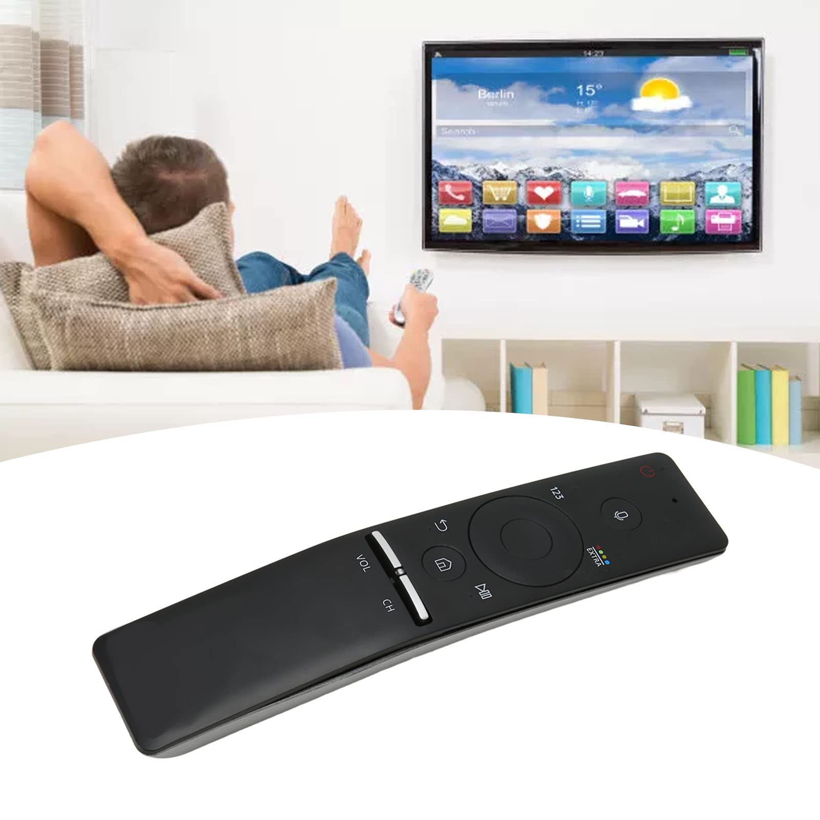 Telecomando TV Compatibile Universale Sostituisci per UN65KS9500FXZA UN65KS950DF UN65KS9800F con Comando Vocale BT, Facile da Accoppiare, Funzione Vocale, Comodo