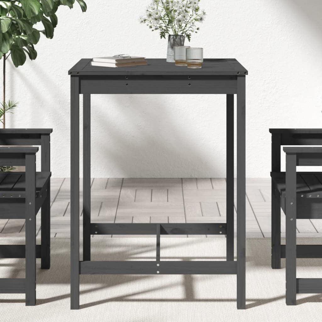 ARKEM Table Haute Exterieur, Table De Jardin Gris 82,5x82,5x110 cm Bois Massif de pin