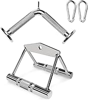 Vista 1 de A2ZCARE - Combo de cable de presión para tríceps Multiuso Doble mango D, barra en forma de V, cuerda para tríceps, barra recta giratoria.