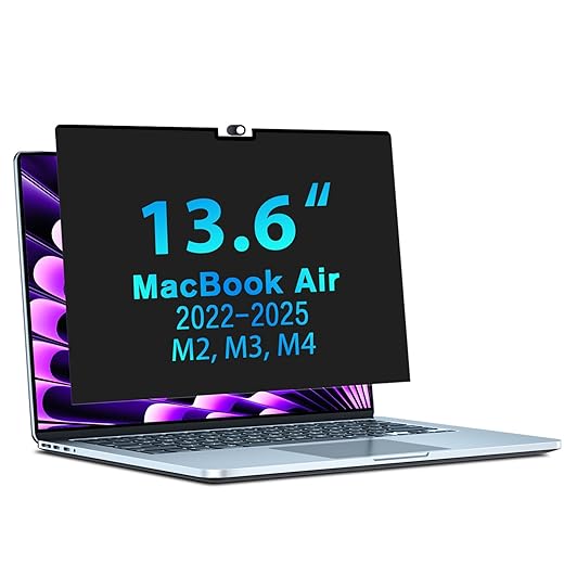 STARY Magnetic Privacy Screen for MacBook Air 13.6 & 13 Inch 2022-2025 (M2, M3,M4), Removable Laptop Privacy Filter Shield and Matte Anti-Glare Blue Light Protector