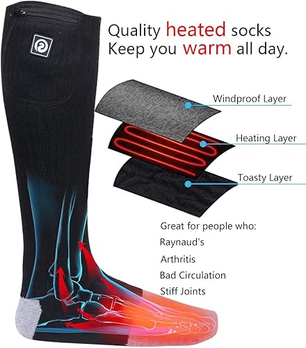 Miniatura 2 de Calcetines térmicos para hombres y mujeres, calcetines de batería para pies fríos, calcetines eléctricos térmicos para campamento, calentadores de