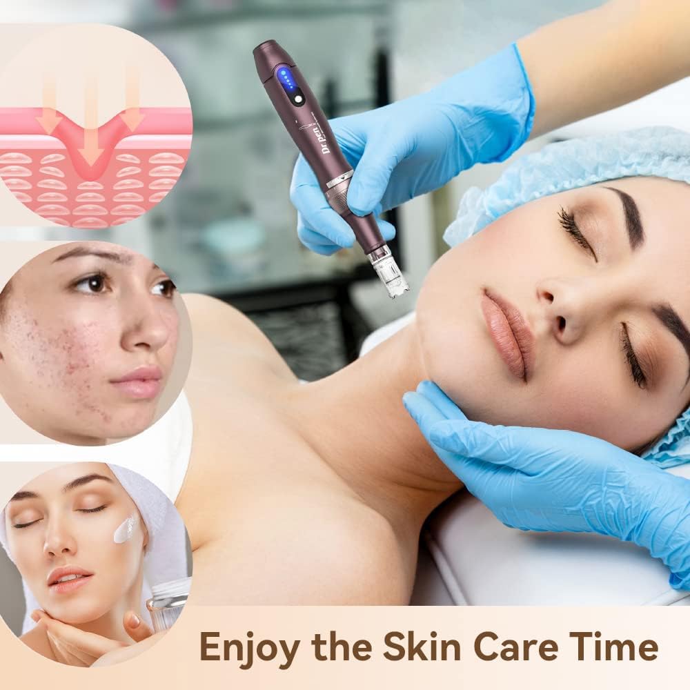 Dr. Pen Microneedling Pen – A10 Wireless & Wired Operation | Adjustable 0–2.5mm Needle Depth | 5 Speed Levels (Up to 16,000 RPM) | Includes 12-Pin, 36-Pin, 42-Pin, and Nano Cartridges | Professional Skincare Tool for Face, Body & Hair — view 5