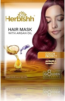 Herbishh Argan Hair Mask-Deep Conditioning & Hydration For Healthier Looking Hair for very Dry, Weak, Stressed Out Hair, No Sulphates, No Parabens (25 g)