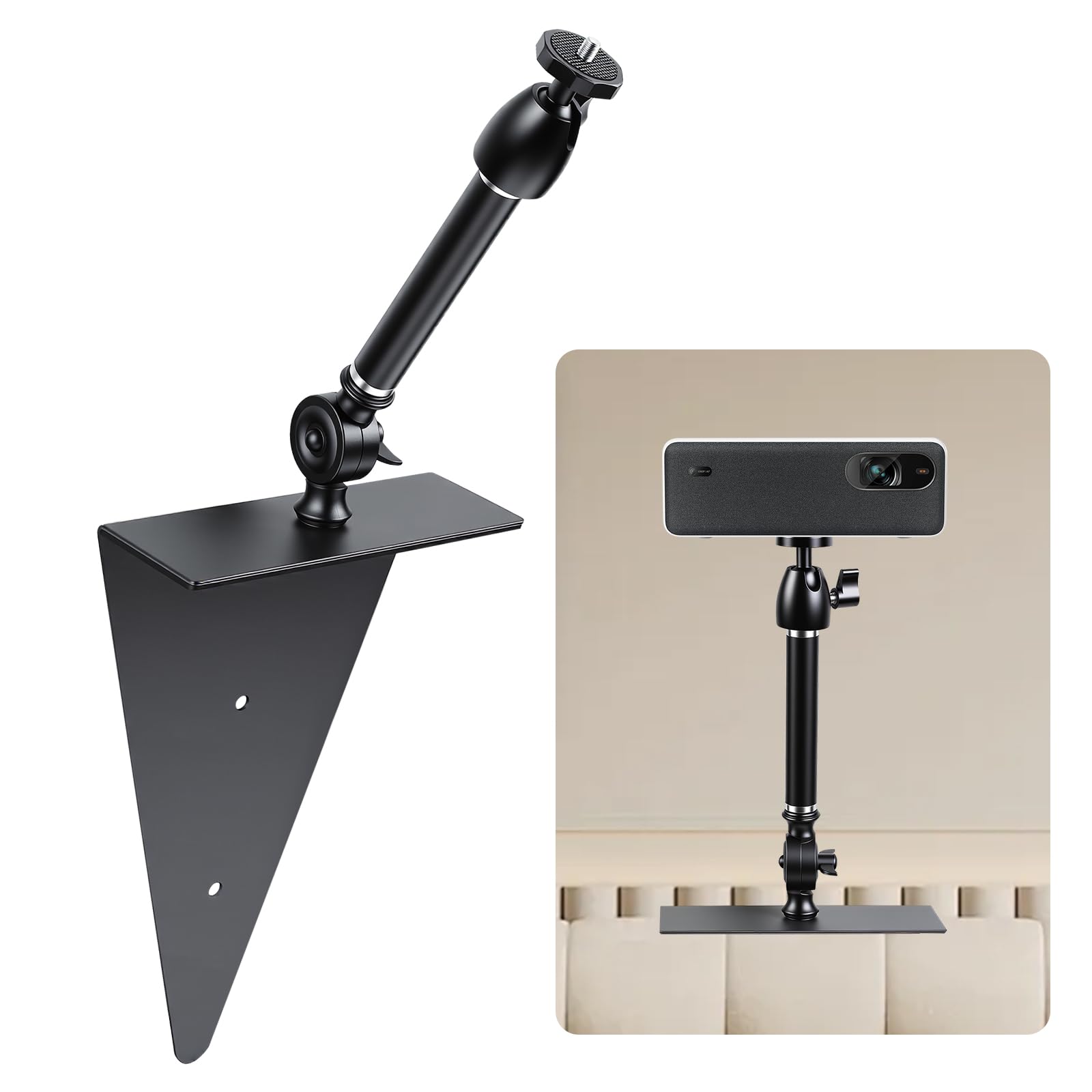 Supporto per proiettore letto e divano, lunghezza 20 cm, design nascosto, compatibile con proiettori XGI-MI Nebu-la Van-KYO Ep-Son (20 cm)