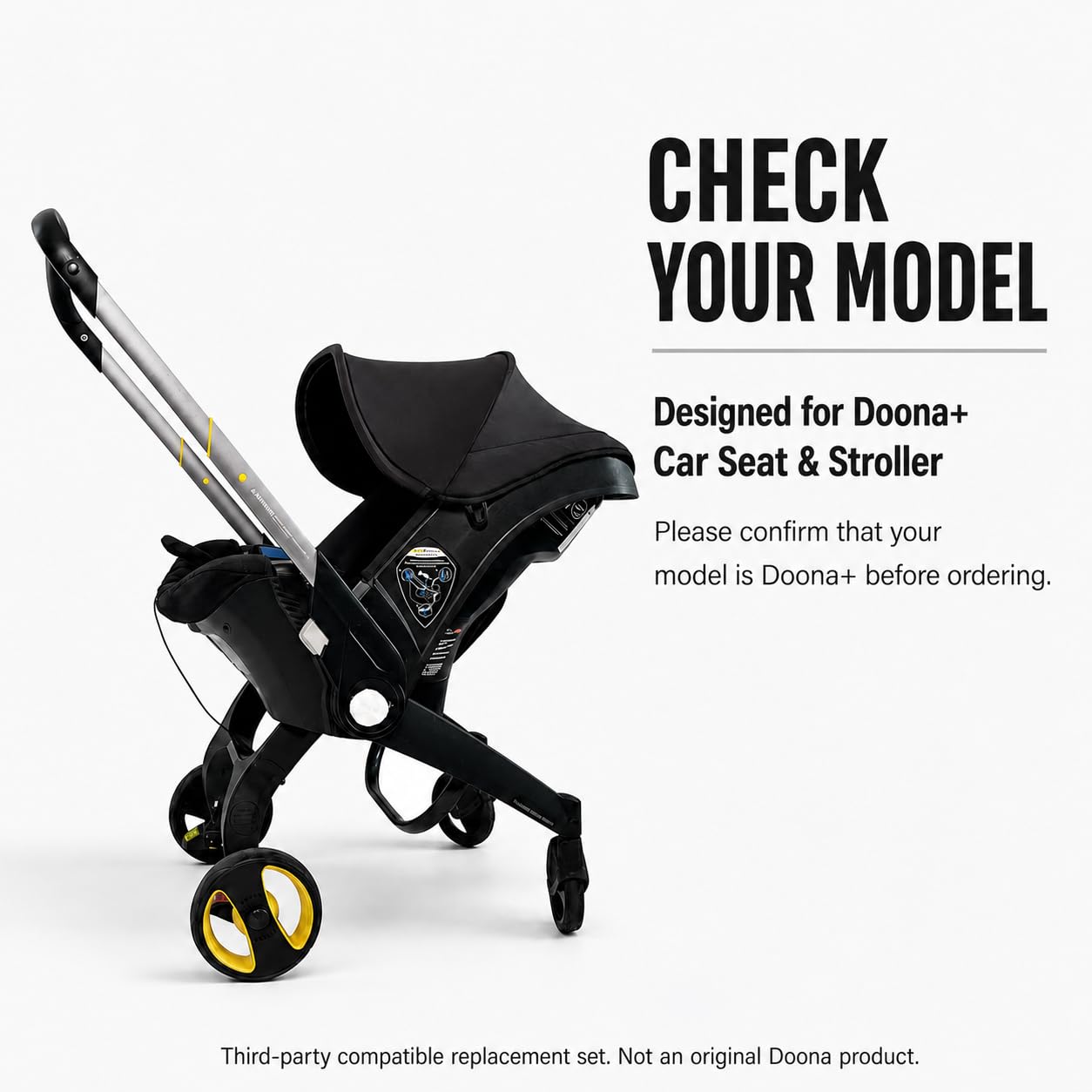 Set tessuto di ricambio 3 in 1 compatibile con Doona+, nero