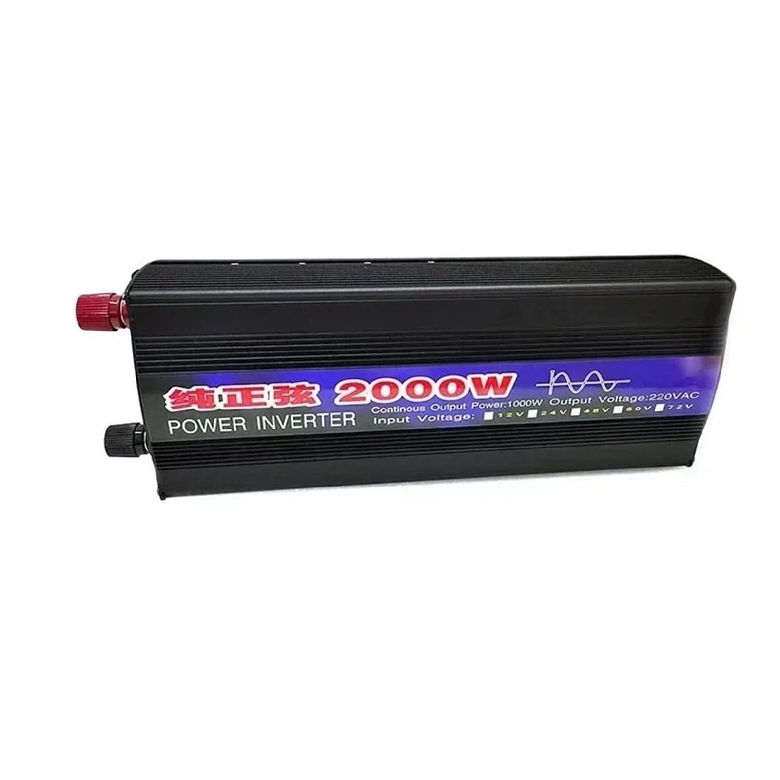 Inverter a Onda sinusoidale Pura da 2600 W/2000 W/1600 W/1000 W, convertitore di Tensione da 12/24/48/60 V, Inverter di Potenza con Display LED (2000 W, 48 V, 60 Hz)