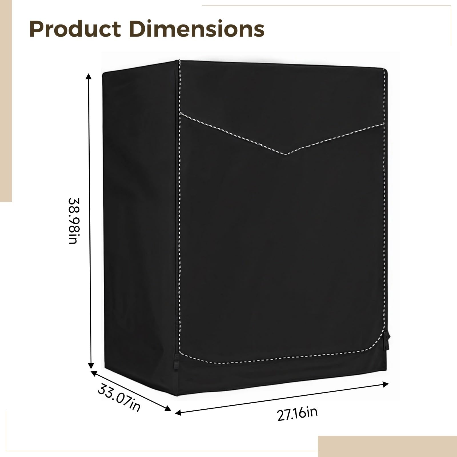 Copertura impermeabile per lavatrice per esterni, resistente, in tessuto Oxford con aperture con cerniera, 83 x 68 x 99 cm, protezione da polvere e umidità