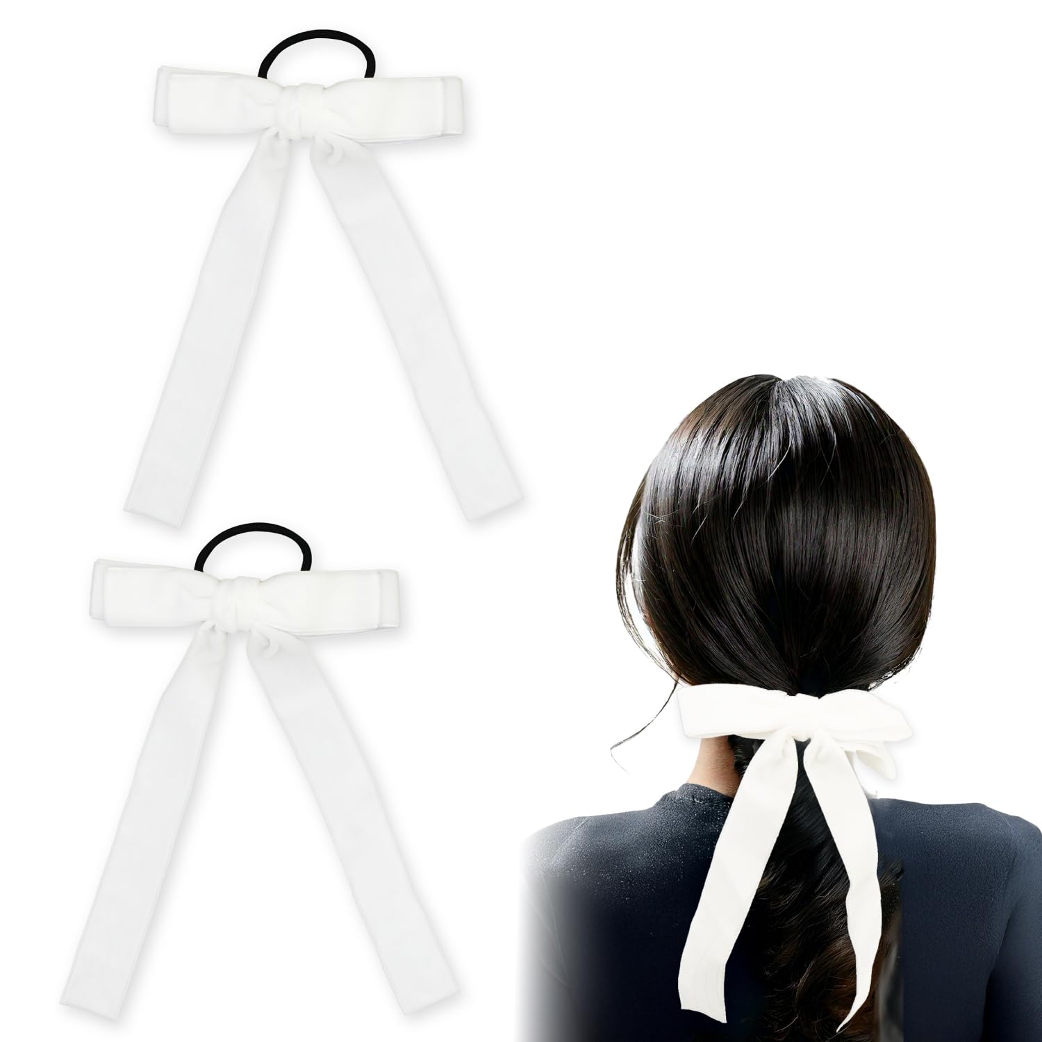 確認　ヘアゴム ヘアリボン　ツインテール　418　ベロア 白 確認 ヘアゴム ヘアリボン ツインテール 418 ベロア 白 確認 ヘアゴム