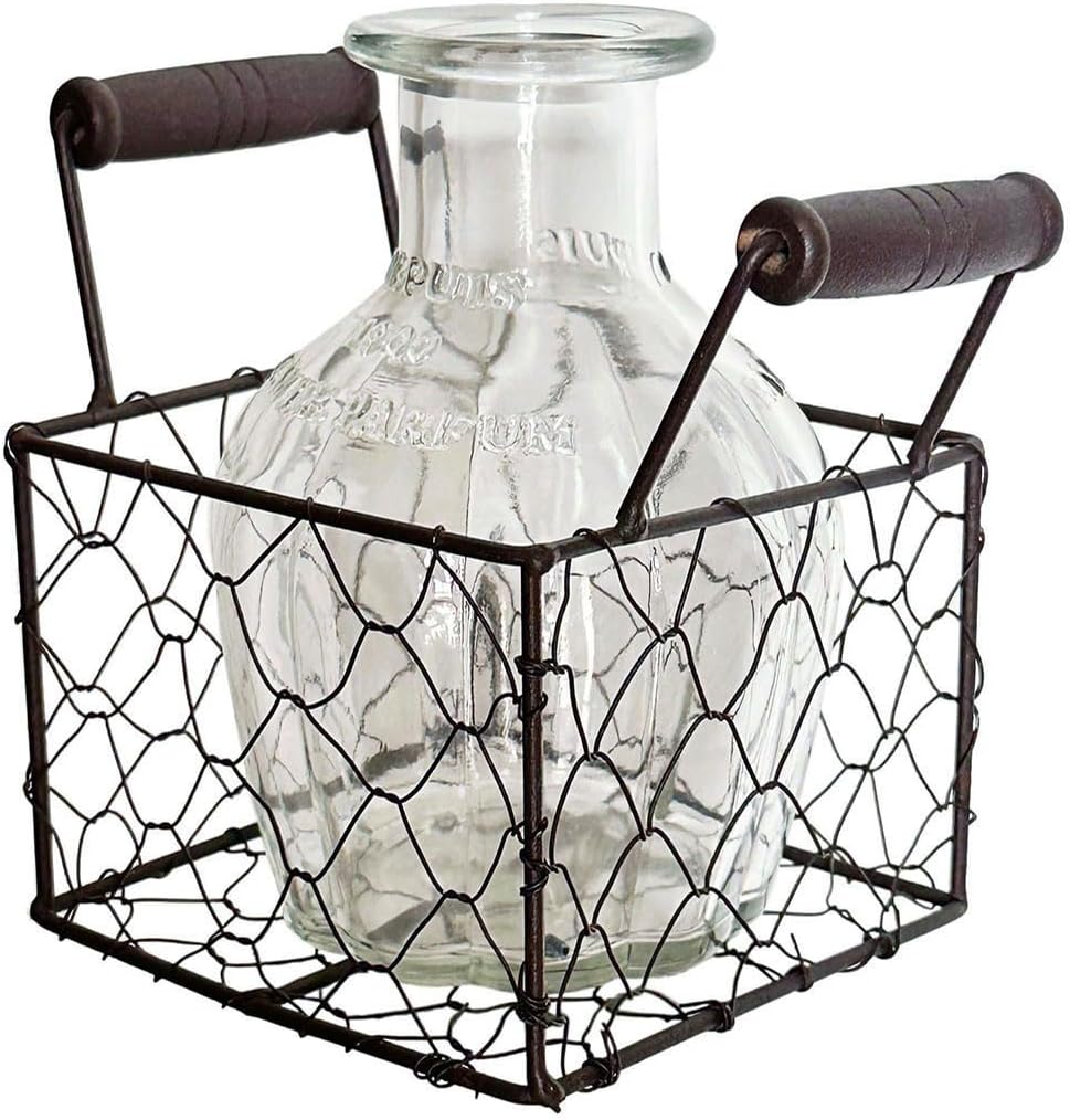 Flower Vase with Metal Frog Lid Stand for Rustic Farmhouse Home Decor Or Wedding Decor(5.75" Tall) - Image 3