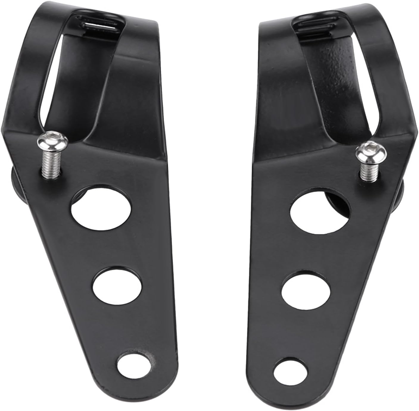 Premium Wrought Iron Motorcycle Headlight Mount Bracket, 33 to 43mm Fork Tube, Firmly Fix Headlight, Easy Installation, Compatible for Chopper Cafe Racer (Black)