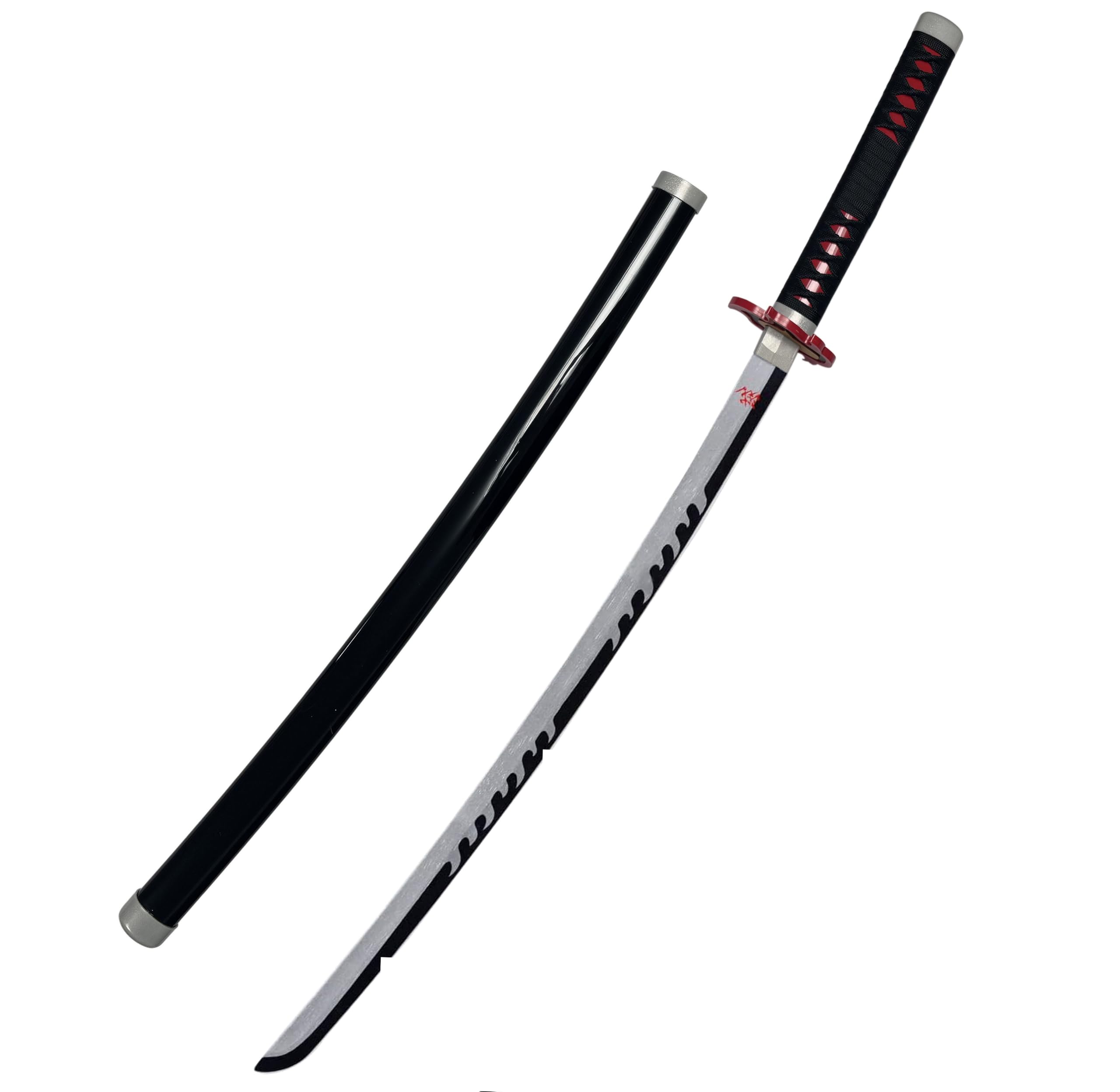 Demon Sword 41 Inch, Bamboo Samurai Katana , Anime Original Texture Style Cosplay Sword, Collectible Replica for Halloween Fancy Costume Party Dress Fans Gift (C-Tanjirou)