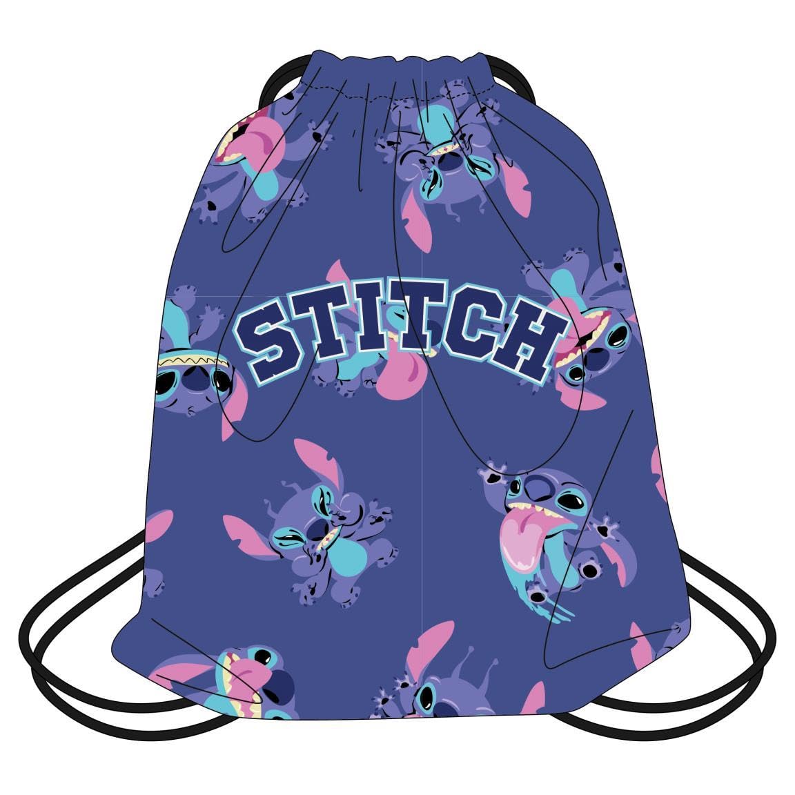 Disney Stitch Kids Drawstring Backpack for Back to School, Ideal for Boys, Girls, Pre School-Children Bags