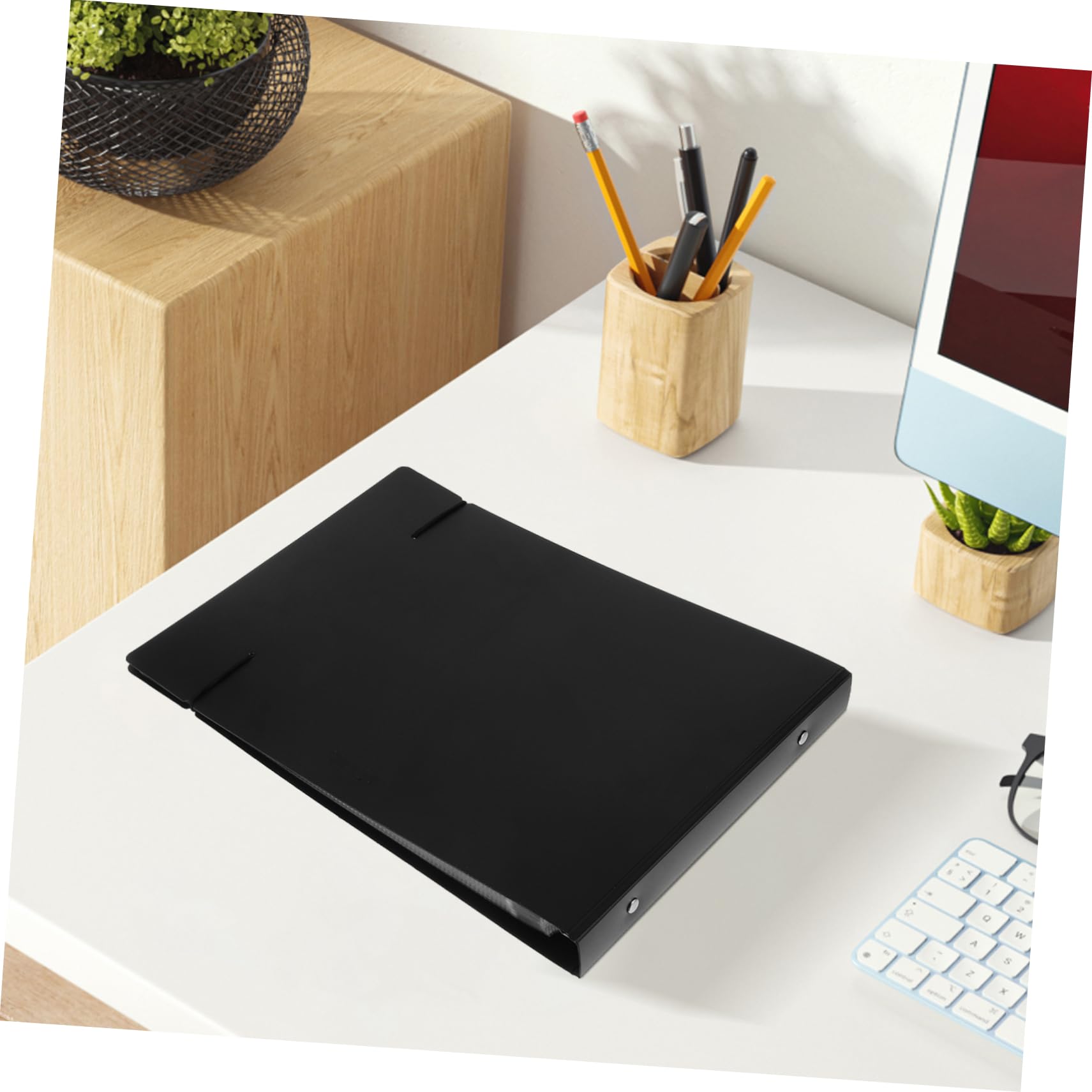 Porta Assegni Nero in Plastica, Raccoglitore Documenti e Fatture | Capacità Ampia, Design Elegante, per Ufficio e Casa, Album per Scontrini e Libretti