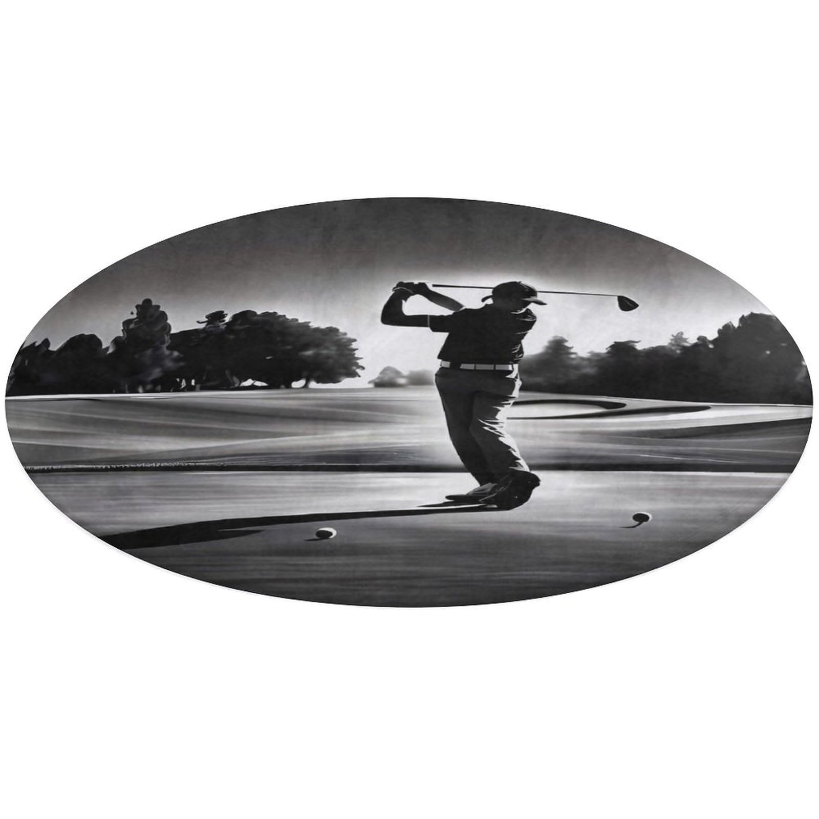 Tapis de porte rond noir et blanc doux et antidérapant pour chambre et bureau