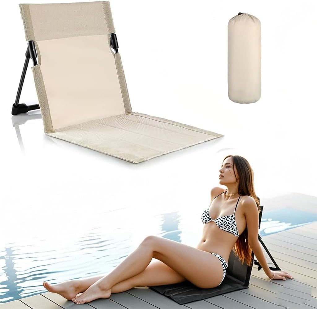 2 Pack Foldable Poolside Chairs – Portable Flip Chairs for Edge of Pool, Beach, Camping, Picnic, Lawn – Compact & Lightweight Outdoor Seating Accessories (2, Light Blue)