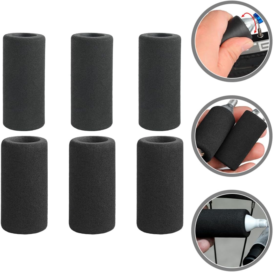 FOMIYES Portable Bike Pump Cover Co2 Inflator Protective Neoprene Sleeve for Cycling Tire Pumps 6pcs Sponge Sleeve Accessory for Outdoor Bike Co2 Cartridge Protection