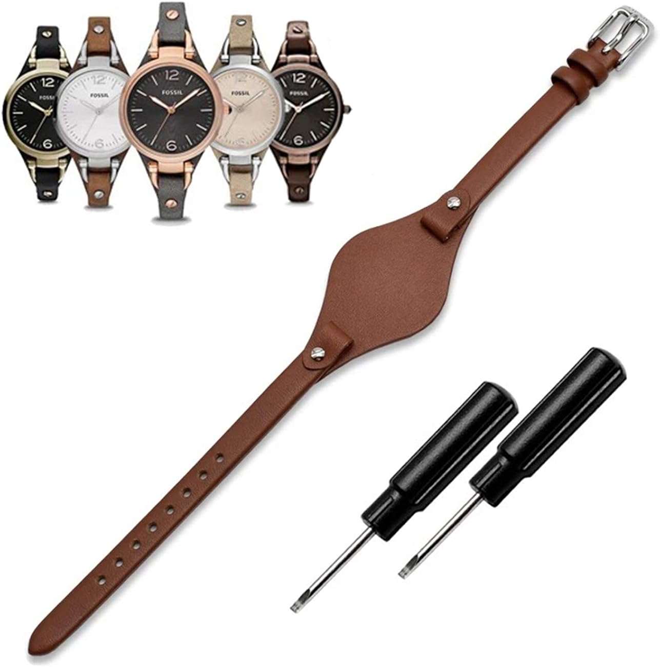 KAMIU Women's 8mm Watch Band Genuine 