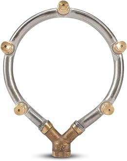 5 Head Misting Nozzle, G1/4in Female Thread Adjustable Misting System Circular Irrigation Sprinkler Misting Mist Ring for Garden