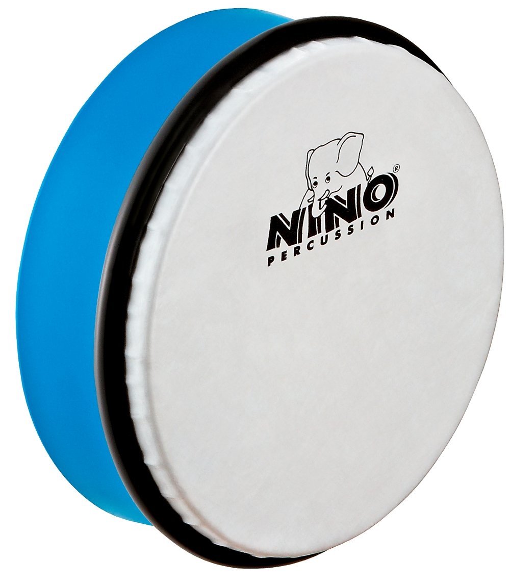 Nino Percussion Hand Drum Instrument - Kleine Handtrommel für Kinder ab 3 Jahren - Durchmesser 6 Zoll (ca. 15 cm) - Kunststoff, Blau (NINO4SB)