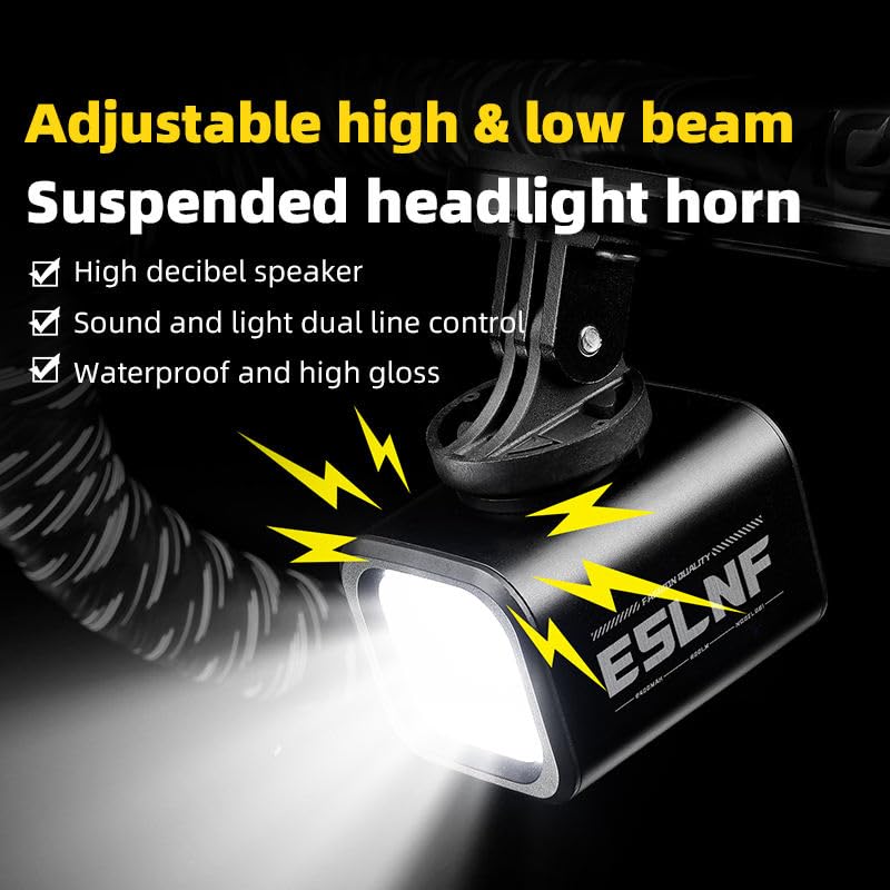 Image of 800 Lumens Bicycle Headlight with Cutoff Beam & Remote Control, USB Rechargeable Bike Light, Waterproof Aluminum Alloy Front Light with Horn, Long Range Night Riding Safety Light