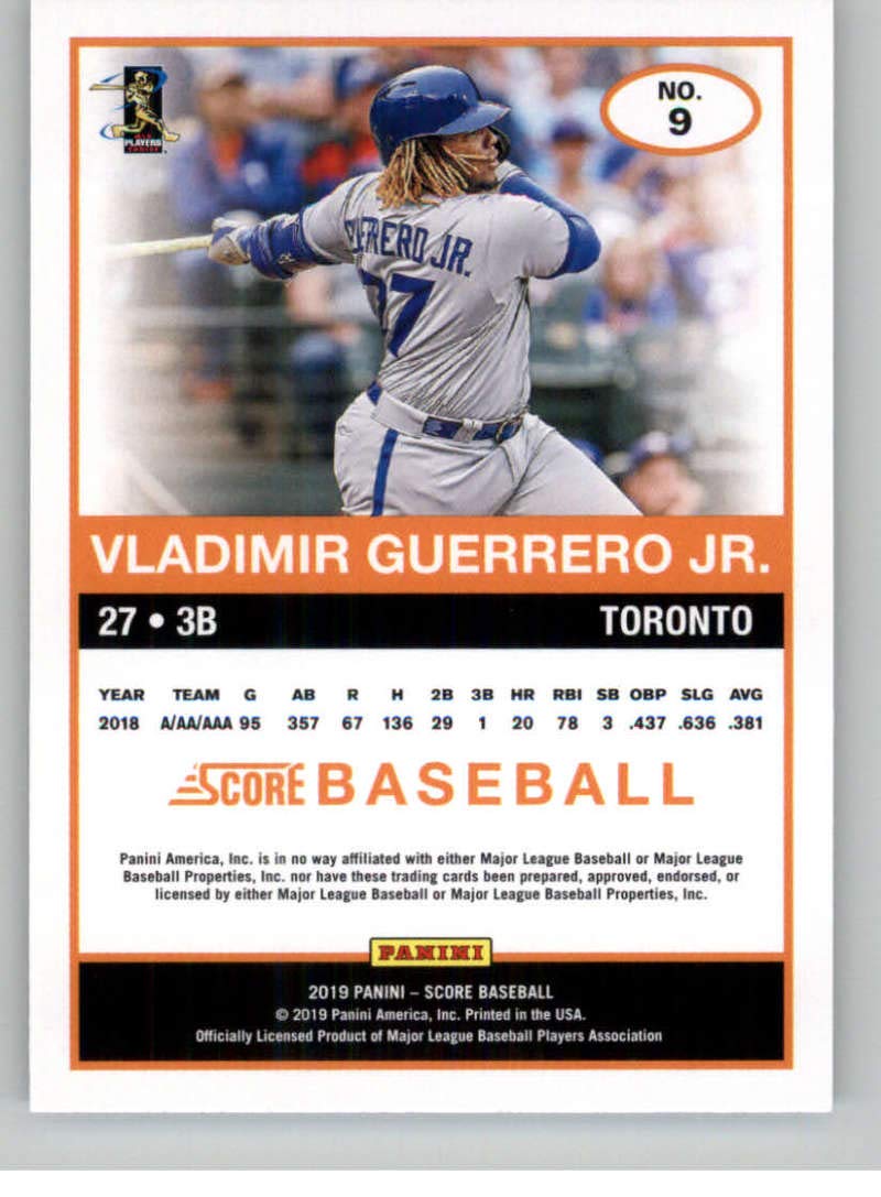 Amazon.com: 2019 Chronicles Score Baseball #9 Vladimir Guerrero Jr