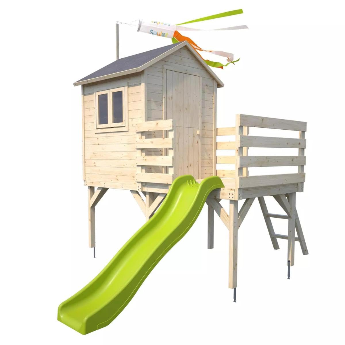 Maisonnette en Bois sur pilotis avec Toboggan pour Enfants – Joséphine