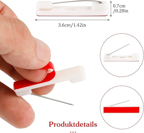 Miniatura 2 de 200 pines de barra de seguridad de 1.46 pulgadas, pasadores de seguridad grandes para etiqueta de nombre, pines adhesivos para manualidades para