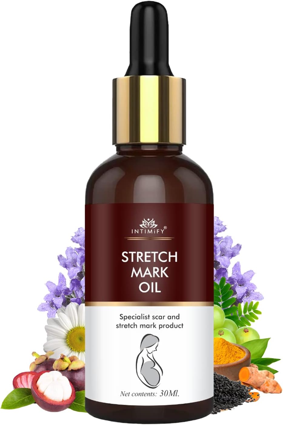 INTIMIFY Stretch Marks Oil For Women, Stretch Mark Cream For Pregnancy 30 ml (Pack of 1)