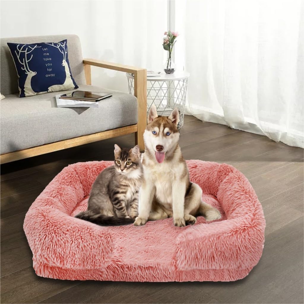 Dog Bed Creative Pet Dog Sofa Bed Square Kennel Pet Bed Cat Pad Autumn and Winter Warm Pet Kennel Removable for Cleaning Pet Bed (Color : Deep Coffee, Size : X-Large) (Dark Brown XX)