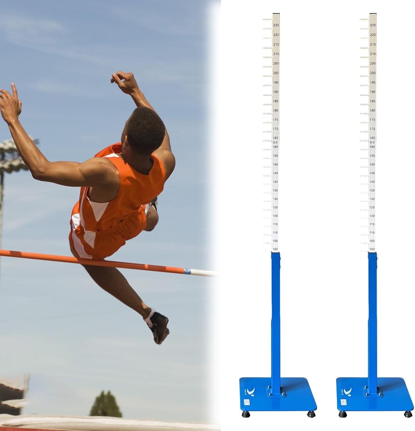Multi-Bracketed High Jump Standards with Iron Base, Practical High Jump Stand for Competition, Professional High Jump Training Equipment