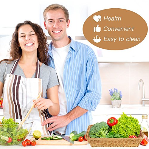 17.7" Poly-Wicker Bread Basket,Woven Tabletop Food Fruit Vegetables Serving Basket, Restaurant Serving,Brown (3 Packs) #TOP5