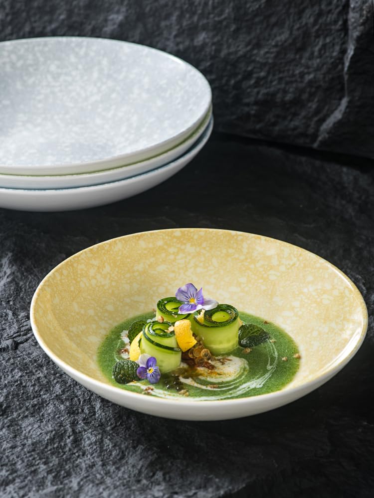Plato para Aperitivos Contenedores para Aperitivos Cuenco de Porcelana Occidental para Sopa Cuenco para Pasta Cuenco para Platos fríos comerciales para restaurantes Cuenco para ens(D)