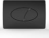 Excel Home Toilet Flush Button Replacement - Dual Button Toilet Flush Plates - Pneumatic Technology - Fingerprint Resistant Compatible with Air Houses - Oval Push Button Design (Matt Black)