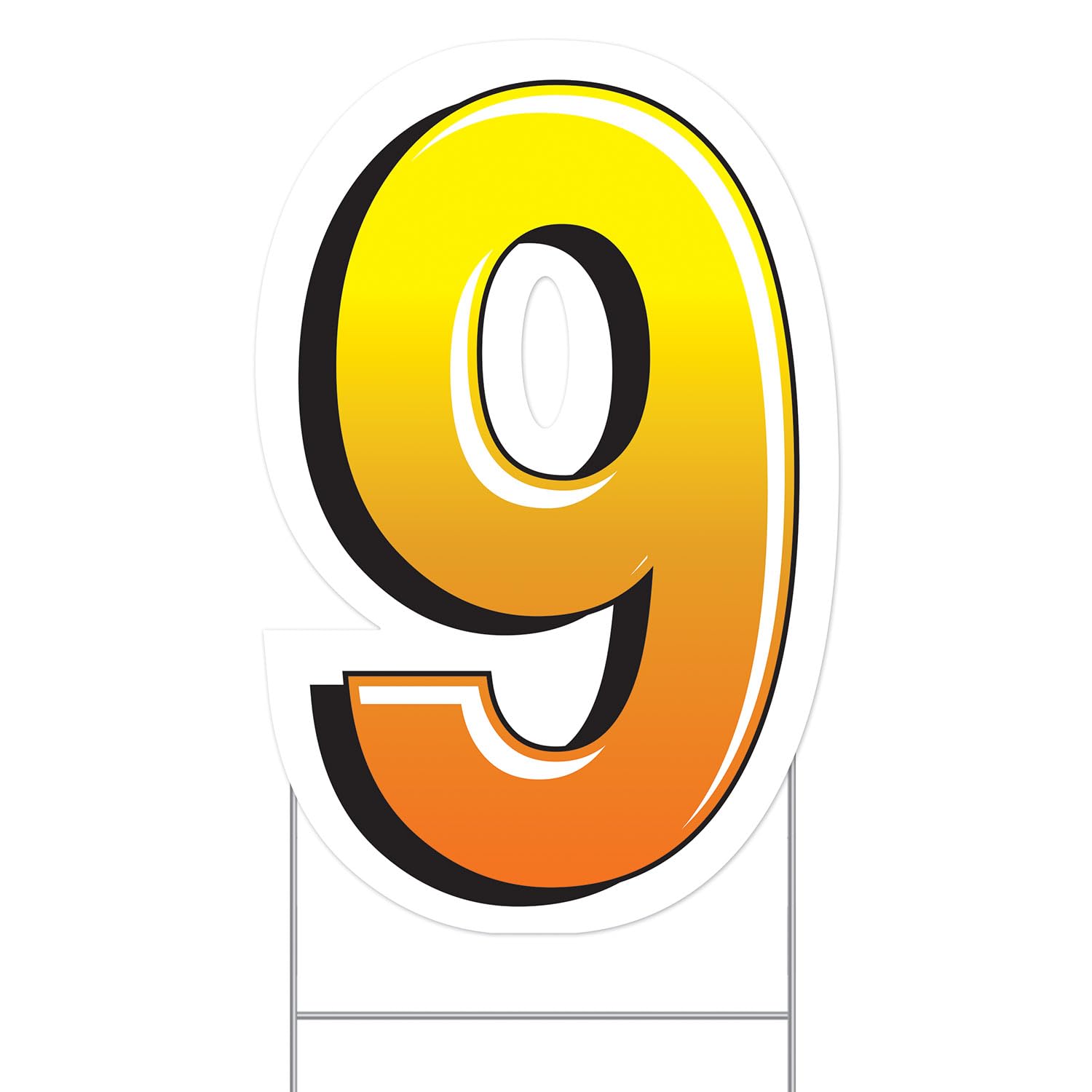 Amazon.com: Beistle Plastic Number 9 Yard Sign with Metal Stakes