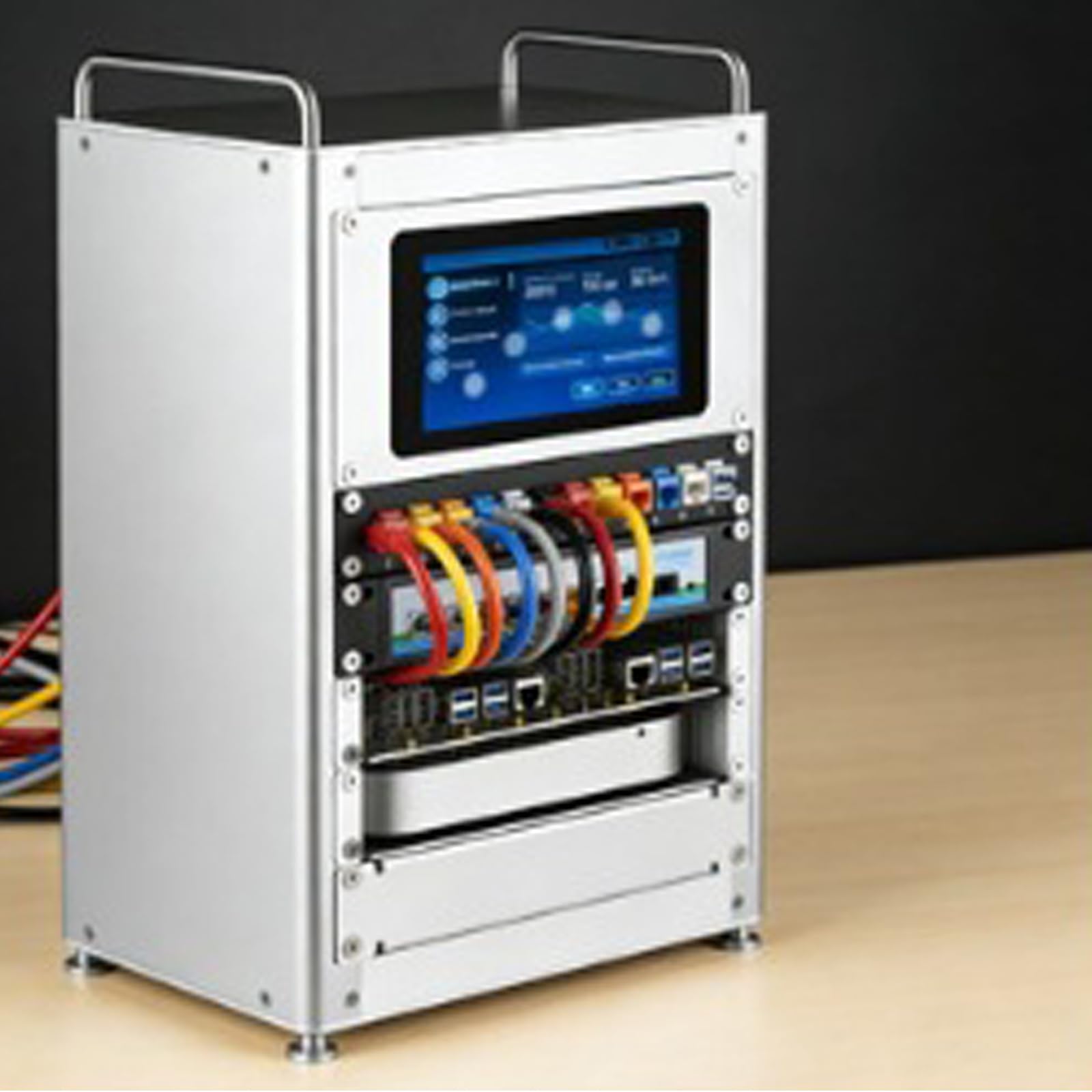 8U 10 pollici in alluminio server rack per dispositivi di rete e dispositivi AV con pannello frontale facilmente accessibile per desktop server rack