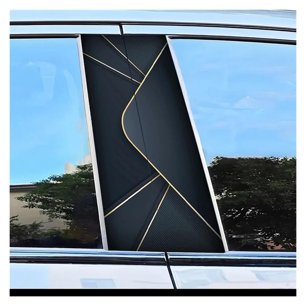 Dabhuoc One Color Car Parts 2 Pcs Car Center Column Decal Geometric Lines Scratch Protection Sticker