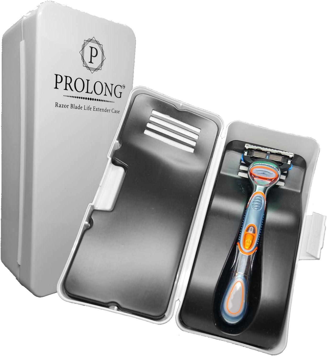 Prolong Razor Case extends razor life. Your razor, sharper, longer, fits most razors.