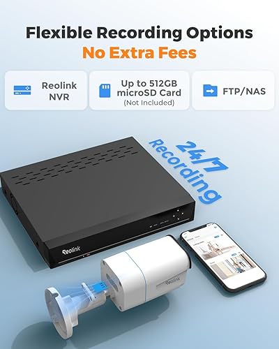 Miniatura 4 de REOLINK Cámara IP PoE de seguridad 4K/8MP, vigilancia exterior en interiores, detección de humanos, vehículos/mascotas, visión nocturna IR de 100