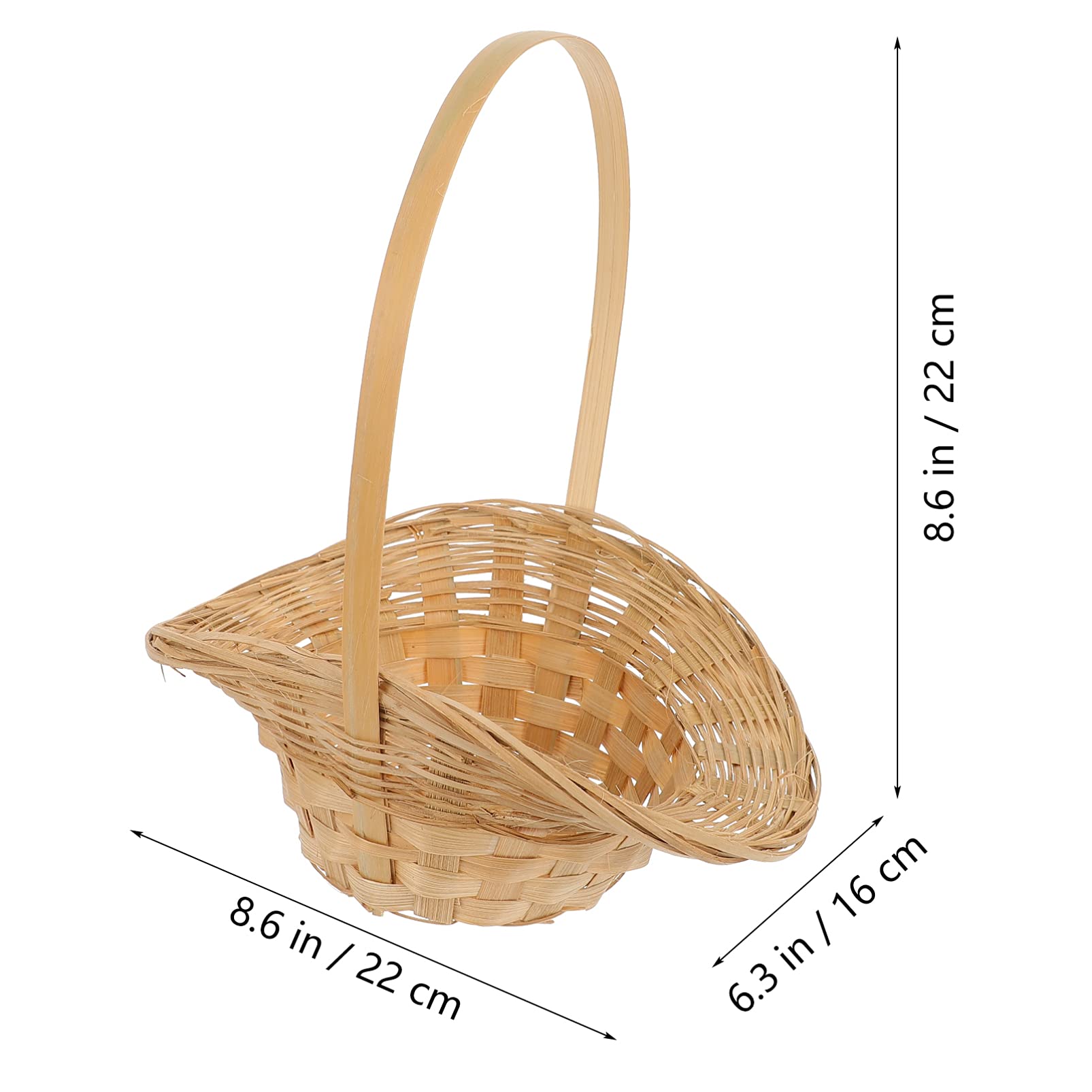 ibasenice 2Pcs Sturdy Flower Woven Basket Decorative Organizer Baskets for Home Bedroom for Flowers Sundries Natural Design for Events