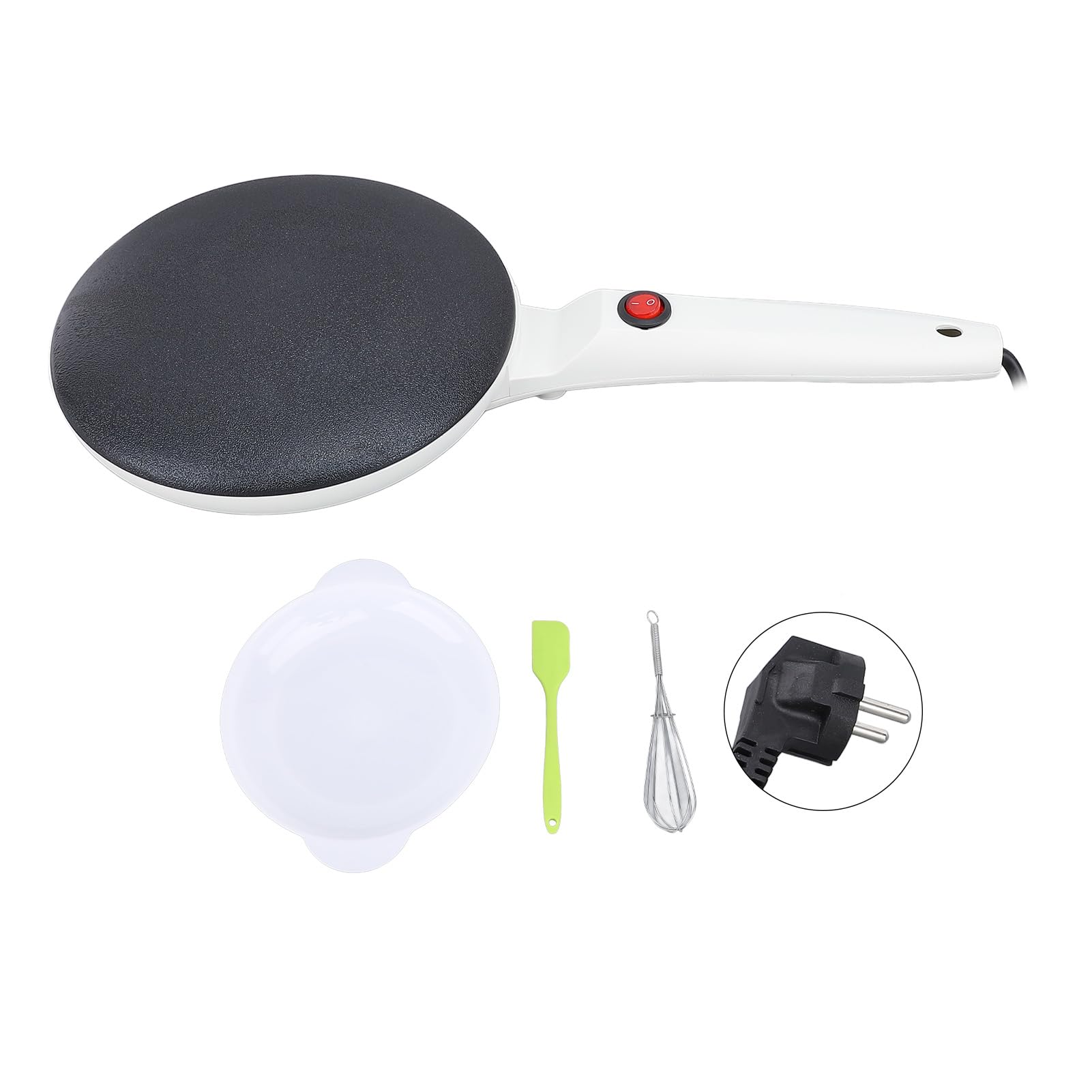 Crêpière électrique avec Poignée, Poêle à Crêpes Antiadhésive de 8 Pouces, Contrôle Automatique de la Température, Crêpière pour Omelettes, œufs de Petit Déjeuner Rapide avec